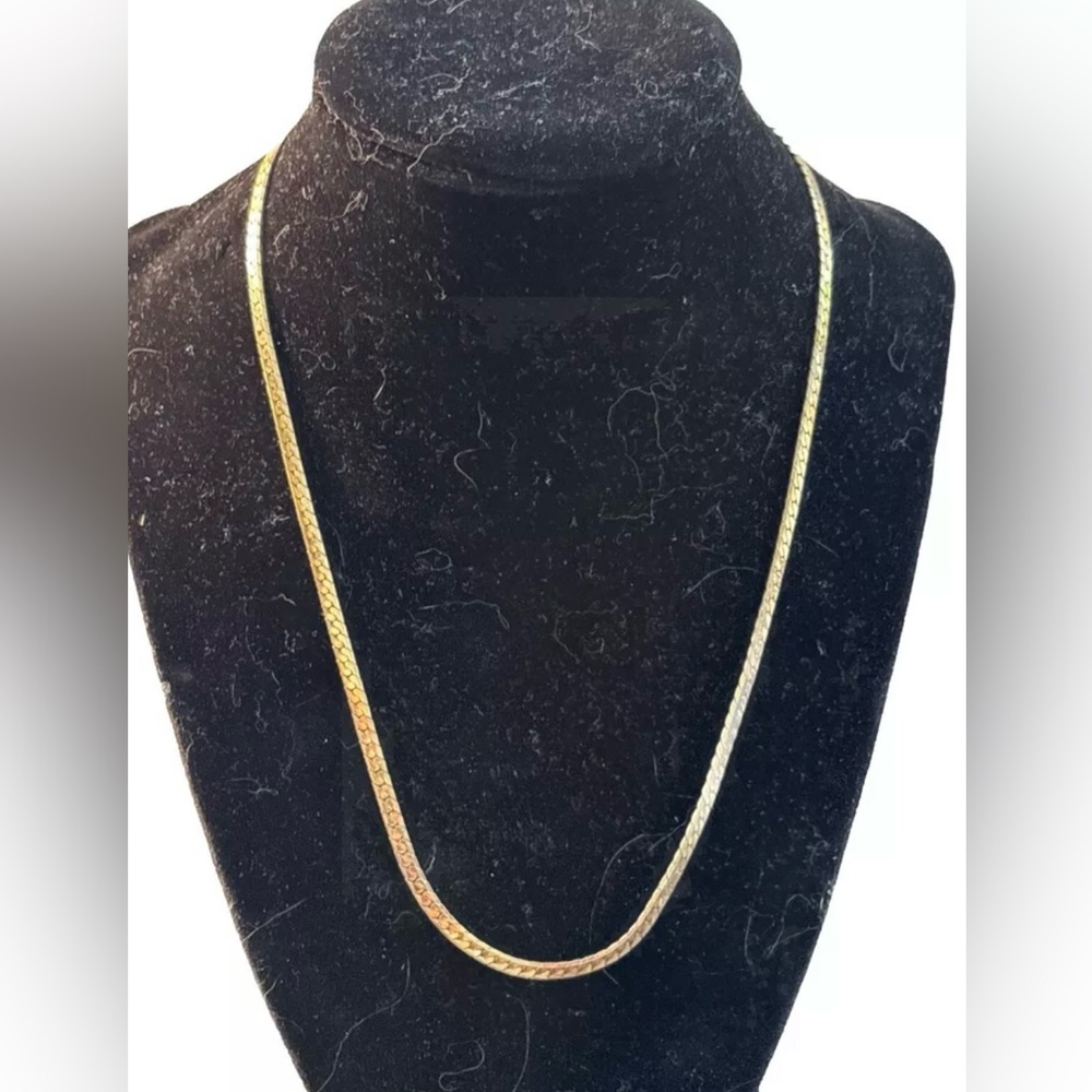 Vintage Gold Tone 3mm Herringbone Chain 8.5